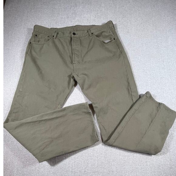 Levi’s 501 Original Fit Tan Button‑Fly Straight Leg 5-Pocket Denim Jeans 40x32 - Picture 1 of 8